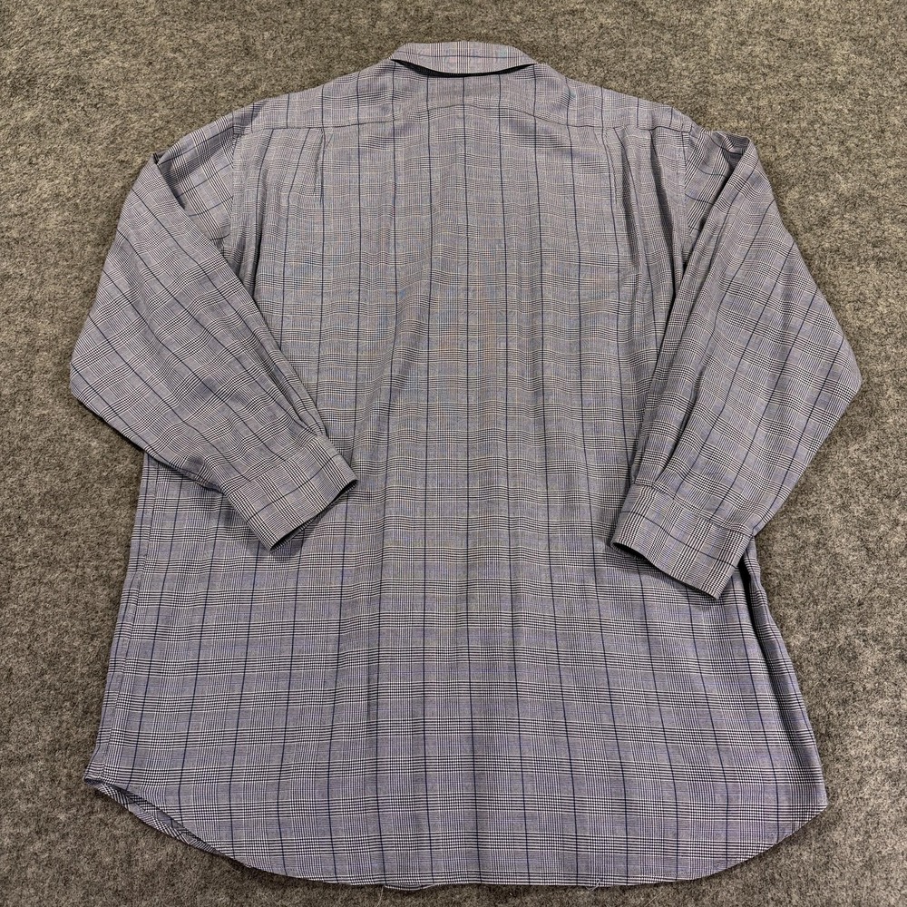 Ralph Lauren Purple‎ Label Dress Shirt Mens Large Blue Plaid Button Down Italy - Picture 10 of 12